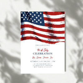 Moderne patriotische amerikanische Flagge 4. Juli- Einladung