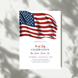 Moderne patriotische amerikanische Flagge 4. Juli Einladung