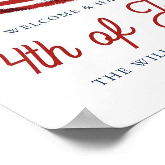 Moderne Patriotische Amerikanische Flagge 4. Juli Poster (Ecke)