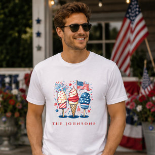 Moderne patriotische Eis-am-Stiel-Familie Personal T-Shirt