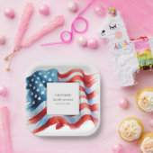 Moderne Patriotische Familie Wiedersehen Pappteller (Party)