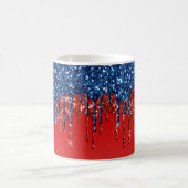 Moderne patriotische Glitter-Drip Kaffeetasse (Mittel)