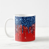 Moderne patriotische Glitter-Drip Kaffeetasse (Links)