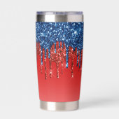 Moderne patriotische Glitter-Drip Thermobecher (Rückseite)