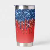 Moderne patriotische Glitter-Drip Thermobecher (Rechts)
