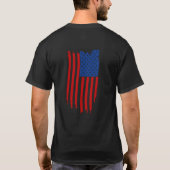 *~* Moderne Patriotische Grunge American USA Flag T-Shirt (Rückseite)
