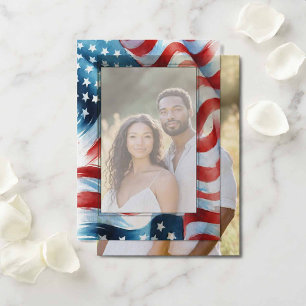 Moderne patriotische Hochzeitseinladung mit Vellum Pergament Einladungen
