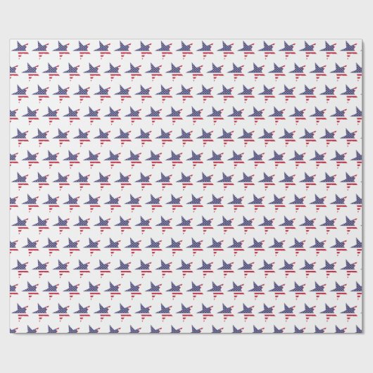 Moderne Patriotische US Flagge Red White Blue Geschenkpapier (Flach)