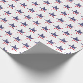 Moderne Patriotische US Flagge Red White Blue Geschenkpapier (Ecke)