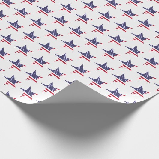 Moderne Patriotische US Flagge Red White Blue Geschenkpapier (Ecke)