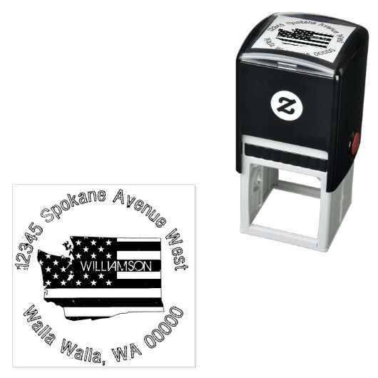 Moderne Patriotische Washingtoner Rücksendeadresse Permastempel (Beispiel)