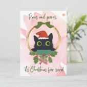 Moderne Päuse und Purrusweihnachtliche Einladung (Stehend Vorderseite)