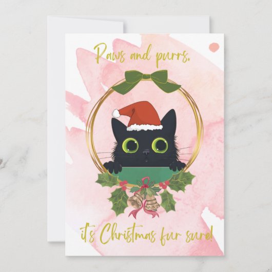 Moderne Päuse und Purrusweihnachtliche Einladung (Vorderseite)