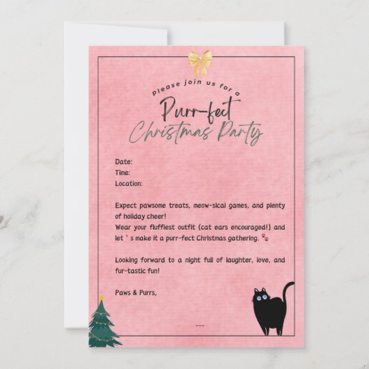 Moderne Päuse und Purrusweihnachtliche Einladung (Rückseite)