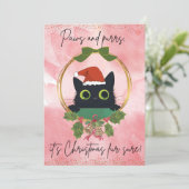 Moderne Päuse und Purrusweihnachtliche Einladung (Stehend Vorderseite)