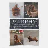 Moderne Päw druckt Personalisiertes Pet-Memorial-F Geschirrtuch (Vertikal)