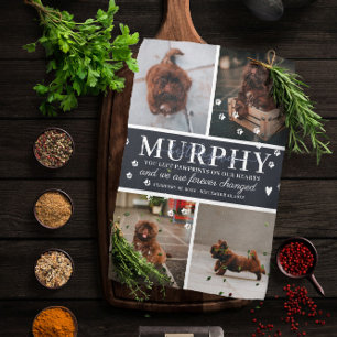 Moderne Päw druckt Personalisiertes Pet-Memorial-F Geschirrtuch