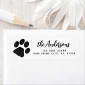 Moderne Paw Print Personalisierte Rücksendeadresse (Insitu)