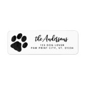 Moderne Paw Print Personalisierte Rücksendeadresse (Vorne)