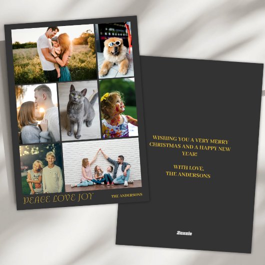 Moderne Peace Liebe Freude am Foto Weihnachten