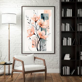 Moderne Peach Bloom Harmonie Poster