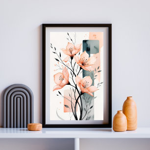 Moderne Peach Bloom Harmonie Poster