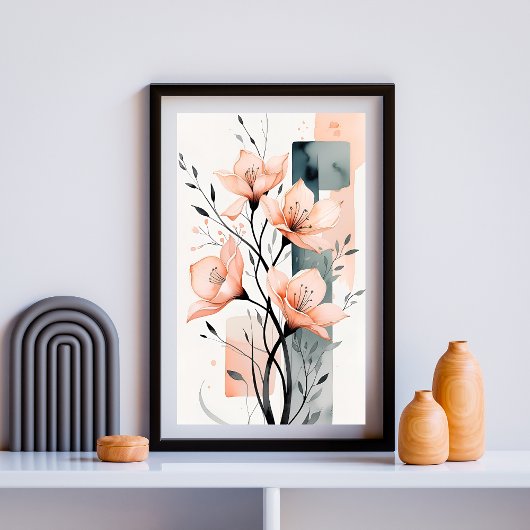 Moderne Peach Bloom Harmonie Poster