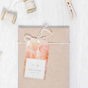 Moderne Peach Blume Hochzeit Vielen Dank Geschenkanhänger
