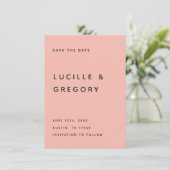 MODERNE PEACH-EDITORIAL ALL CAPS SAVE THE DATE (Stehend Vorderseite)