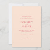 Moderne Peach Elegante Wedding Save The Date (Vorderseite)