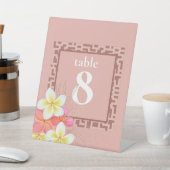 Moderne Peach Floral Design Hochzeitsstimmung Tisc Sockelschild (In SItu)