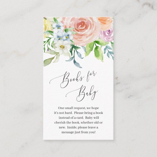 Moderne Peach floral Elegante Babydusche Begleitkarte (Vorderseite)