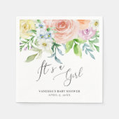 Moderne Peach floral Elegante Babydusche Serviette (Vorderseite)