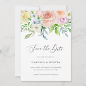 Moderne Peach floral Non Foto Elegante Hochzeit Save The Date (Vorderseite)