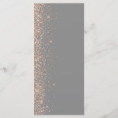 Moderne Peach Glitzer Gray Wedding Menükarte (Rückseite)