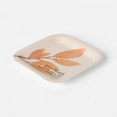 Moderne Peach Gold Wasserfarbe Dankeschön Drehbuch Pappteller (Gewinkelt)