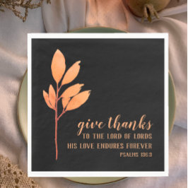 Moderne Peach Gold Wasserfarbe Dankeschön Drehbuch Serviette