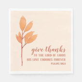 Moderne Peach Gold Wasserfarbe Dankeschön Drehbuch Serviette (Vorderseite)