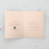 Moderne Peach QR Code Elegante Hochzeit Einladung (Innenseite)