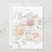 Moderne Peach & Sage Green Blume Bridal Brunch Einladung (Vorderseite)