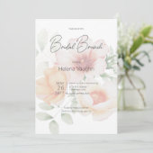 Moderne Peach & Sage Green Blume Bridal Brunch Einladung (Stehend Vorderseite)