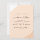 Moderne Peach Splashes Foto Graduation Party Einladung (Rückseite)