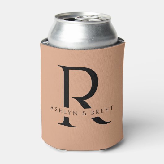 Moderne Peach Wedding Can Cooler/Coozie Dosenkühler (Kanne Vorderseite)