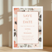 Moderne Peach Wedding Save The Date