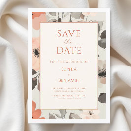 Moderne Peach Wedding Save The Date
