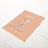 Moderne Peach Wedding Tischnummer Rose Gold (Gedreht)