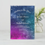 Moderne Peacock Blue Silver Watercolor Wedding Einladung (Stehend Vorderseite)