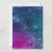 Moderne Peacock Blue Silver Watercolor Wedding Einladung (Rückseite)