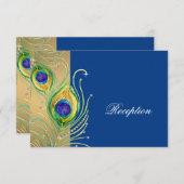 Moderne Peacock Feathers Imitate Jewel Scroll Swir Einladung (Vorne/Hinten)