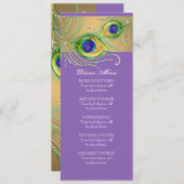 Moderne Peacock Feathers Imitate Jewel Scroll Swir Menükarte (Vorne/Hinten)